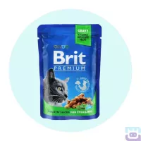 Вологий корм Brit Premium курка для кастрованих котів та стерилізованих кішок, 100 г