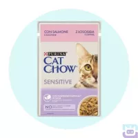 Вологий корм для котів з чутливим травленням Cat Chow Sensitive 85 г (лосось та цукіні)