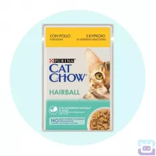 Вологий корм для котів для зменшення утворення грудок шерсті Cat Chow Hairball 85 г (курка та квасоля)