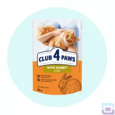 Вологий корм для котів з кроликом в желе 85 г Club 4 Paws with Rabit