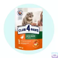 Вологий корм для котів з качкою в соусі 100 г Club 4 Paws with Duck