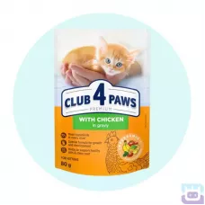 Вологий корм для кошенят з куркою в соусі 80 г Club 4 Paws Kittens with Chicken