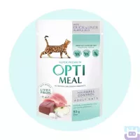 Вологий корм для котів з ефектом виведення шерсті Optimeal 85 г (качка та печінка в яблучному желе)