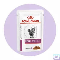 Вологий корм Royal Canin Renal with Beef для кішок при захворюваннях нирок, 85 г (4031001)