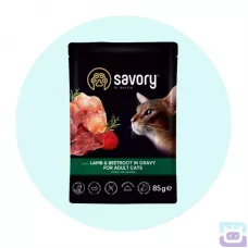 Вологий корм Savory для котів, ягня з буряком, 85 г (20123)