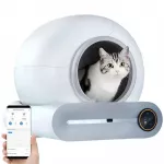 Автоматичний самоочисний туалет для котів Wi-Fi сірий