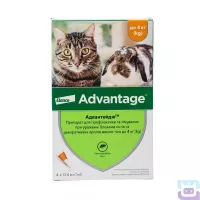 Каплі від бліх для котів і кролів до 4-х кг Advantage "Elanco"