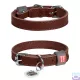 Нашийник для собак шкіряний Collar Waudog Classic з QR паспортом XS:21-29/1.2 см коричневий (02026)
