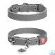 Нашийник для собак шкіряний Collar Waudog Classic з QR паспортом XXS:19-25/1.2 см сірий (020111)
