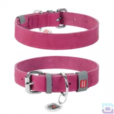 Нашийник для собак шкіряний Collar Waudog Classic з QR паспортом S:27-36/1,5 см рожевий (02077)