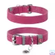 Нашийник для собак шкіряний Collar Waudog Classic з QR паспортом S:27-36/1,5 см рожевий (02077)