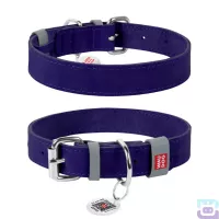 Нашийник для собак шкіряний Collar Waudog Classic з QR паспортом S:27-36/1,5 см фіолетовий (02079)