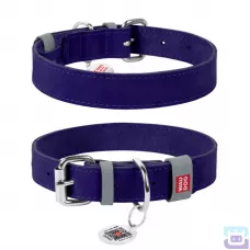 Нашийник для собак шкіряний Collar Waudog Classic з QR паспортом S:27-36/1,5 см фіолетовий (02079)