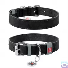 Нашийник для собак шкіряний Collar Waudog Classic з QR паспортом S:27-36/1,5 см чорний (02071)