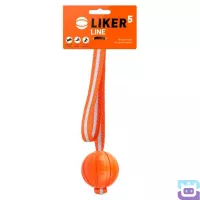 Іграшка для собак Liker Cord М'ячик з мотузкою 5 см, помаранчева (6286)