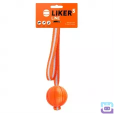 Іграшка для собак Liker Cord М'ячик з мотузкою 5 см, помаранчева (6286)