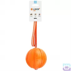 Іграшка для собак Liker Cord М'ячик з мотузкою 9 см, помаранчева (6288)