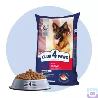 Корм сухий для активних собак з куркою 14 кг Club 4 Paws Active with Chicken