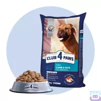 Корм сухий для собак з ягням та рисом гіпоалергенний 14 кг Club 4 Paws Adult All Breeds