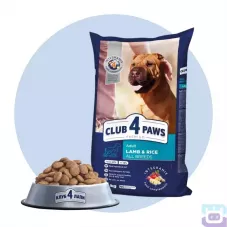 Корм сухий для собак з ягням та рисом гіпоалергенний 14 кг Club 4 Paws Adult All Breeds
