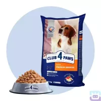 Корм сухий для середніх порід собак з куркою 14 кг Club 4 Paws Adult Medium Breeds