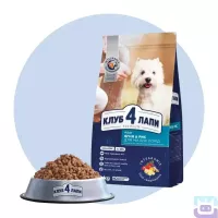Корм сухий для дрібних собак з ягням та рисом 14 кг Club 4 Paws Adult Small Breeds 
