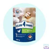 Вологий корм для малих порід собак з куркою в желе 100 г Club 4 Paws Small Breeds with Chicken