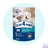 Вологий корм для малих порід собак з ягням в соусі 100 г Club 4 Paws Small Breeds with Lamb