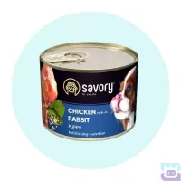 Консерва Savory для цуценят усіх порід, з кроликом і куркою, 100 г (13593)