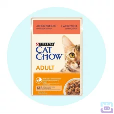 Вологий корм для котів Cat Chow Adult 85 г (яловичина та баклажани)